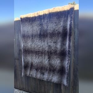 Restoration Hardware Gray Faux Fur Throw